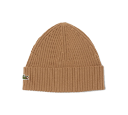 Berretto in lana spazzolata a costine Marrone RB0001 DPC